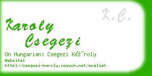 karoly csegezi business card